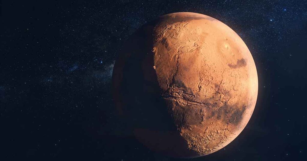 Mars planet from space